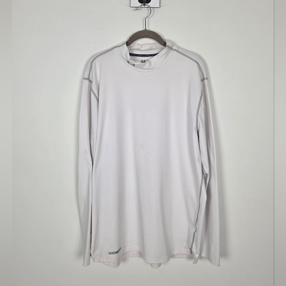 Under Armour Men's Long Sleeve White Fitted Tee